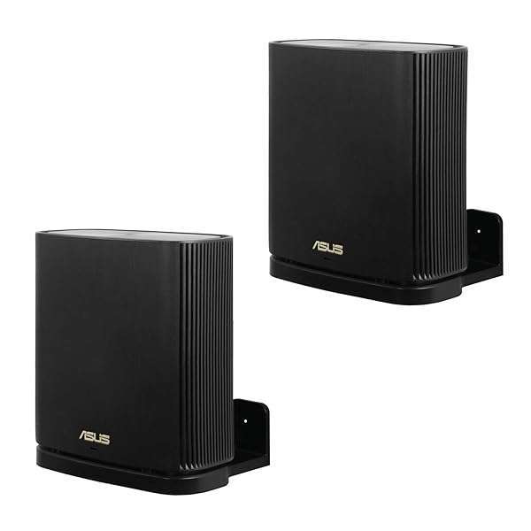 HOLACA Wall Mount Holder for ASUS ZenWiFi AX Mesh WiFi 6 System - Sturdy Bracket by HOLACA (2 Pack, Black)