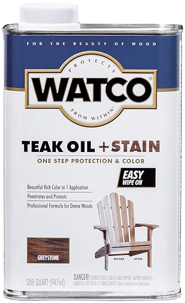 Watco Watco 348759 Teak Oil Plus Stain Quart in Greystone - Enhance Your Wood Finish Today!
