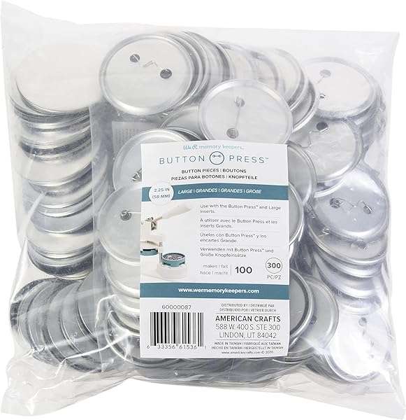Create Custom Buttons Easily with We R Memory Keepers 100 Pack - Ideal for School, Work & Church Activities