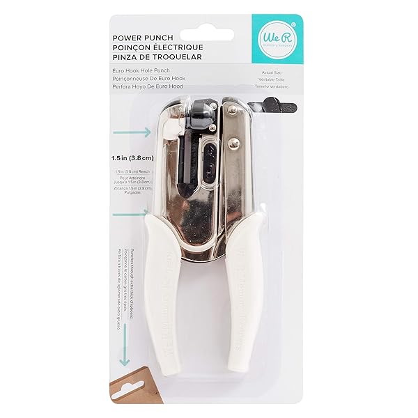 Euro Hook Paper Punch by We R Memory Keepers: Versatile 1.5 Inch Reach for Scrapbooking, Card Making & More