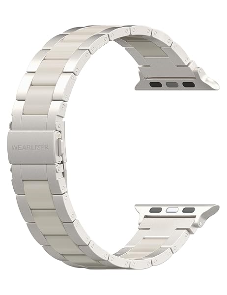 Wearlizer Starlight Resin Compatible with Apple Watch Bands 42 44 45 46 49mm Womens, Wristbands Stainless Steel Replacement Classic Strap Metal