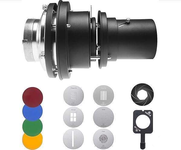 WELLMAKING Bowens Mount Optical Snoot: Enhance Photography with Conical Flash Projector & Gobos for Stunning Light Effects