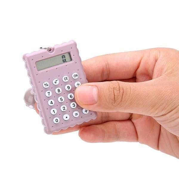 Wendry Mini Keychain Calculator: Cute Portable Candy Color Pocket Calculator in Blue - Image 5