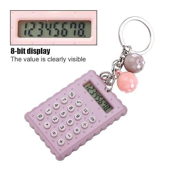 Wendry Mini Keychain Calculator: Cute Portable Candy Color Pocket Calculator in Blue - Image 7