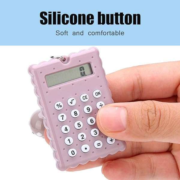 Wendry Mini Keychain Calculator: Cute Portable Candy Color Pocket Calculator in Gray - Image 5