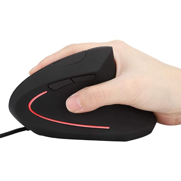Wendry Wired Ergonomic Mouse 3200dpi Optical Vertical Gaming Mouse 6D Adjustable LED for PC Laptop Black