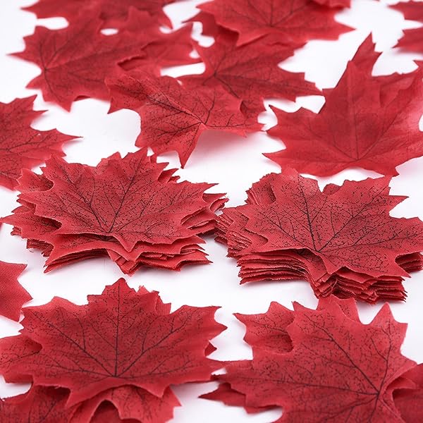 Whaline 300-Piece Artificial Autumn Maple Leaves for Weddings, Scrapbooking & Thanksgiving Decor - Image 5