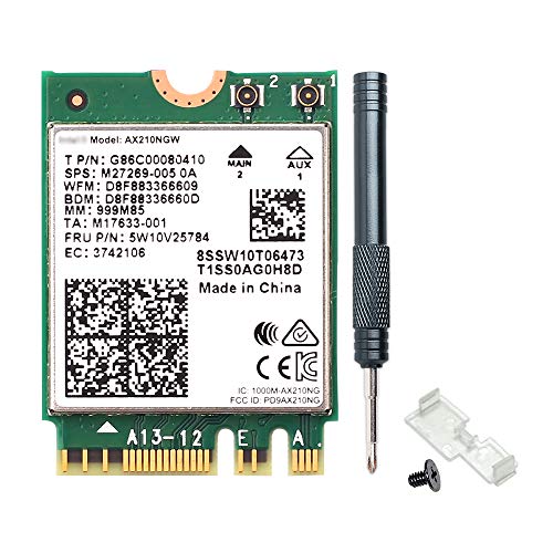 REKONG Upgrade to Wi-Fi 6E AX210NGW: Fast 6GHz Tri-Band Wireless Card for Windows 10/11 Laptops