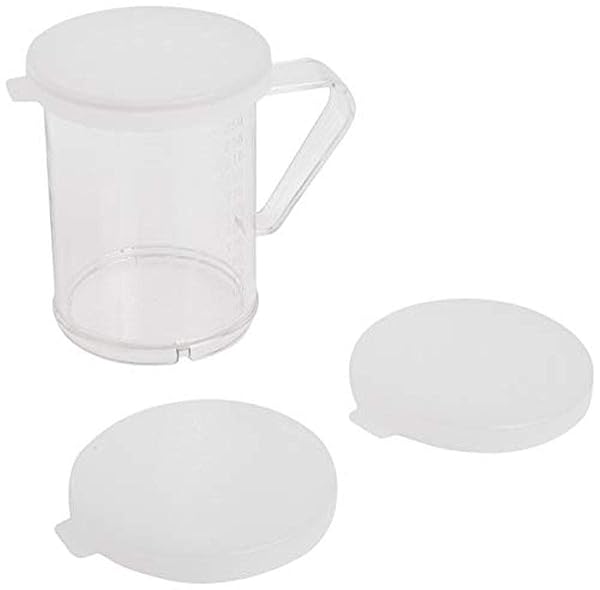 Winco Winware 10-Ounce Polycarbonate Dredge with 3 Lids - Durable Plastic Kitchen Essential