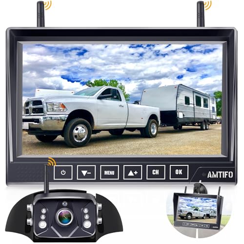 RV Backup Camera Wireless Easy Install for Furrion Pre-Wired RVs with 7 Inch HD Monitor 1080P DVR Night Vision IP69K Waterproof AMTIFO A7