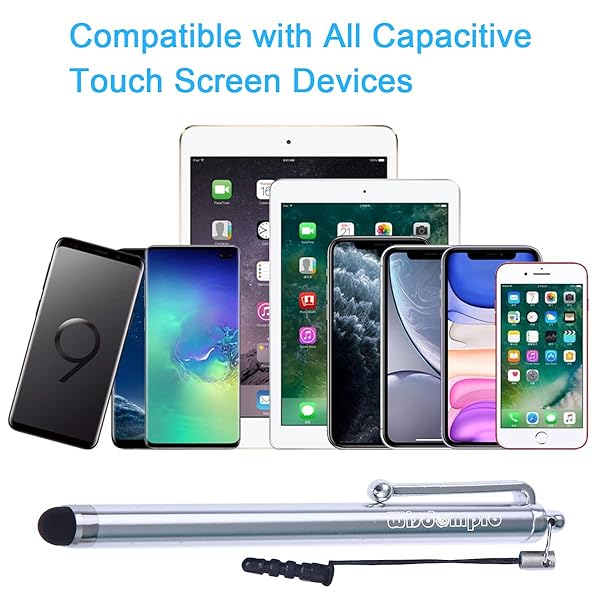 9-Pack Wisdompro Stylus Pens for All Touch Screens - Universal Rubber Tips & Lanyard for iPad, iPhone, Samsung & More - Image 7