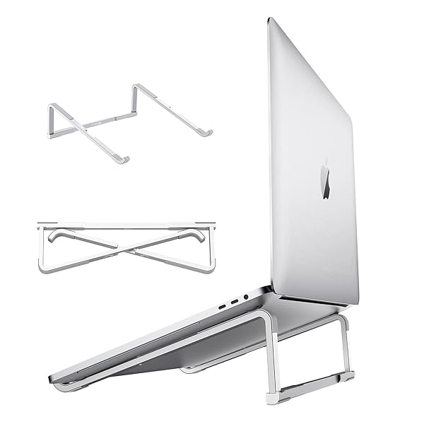 Adjustable Aluminum Laptop Stand for Desk - Lightweight & Foldable for Easy Storage & Travel