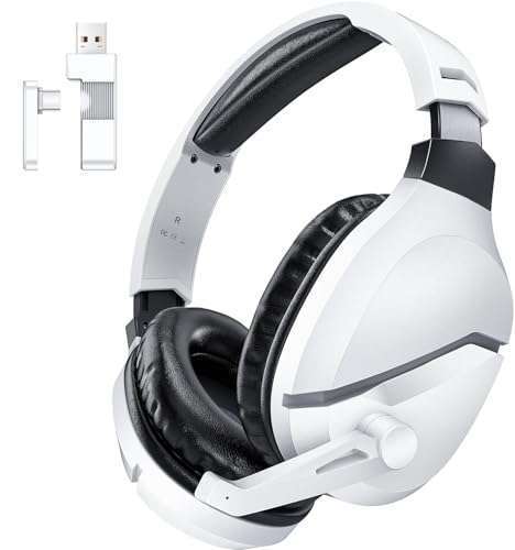 WolfLawS Wireless Gaming Headset: Noise-Canceling Mic for PS5, PC, PS4 - 2.4G/Bluetooth, USB & Type-C, Wired Mode for Gamecube