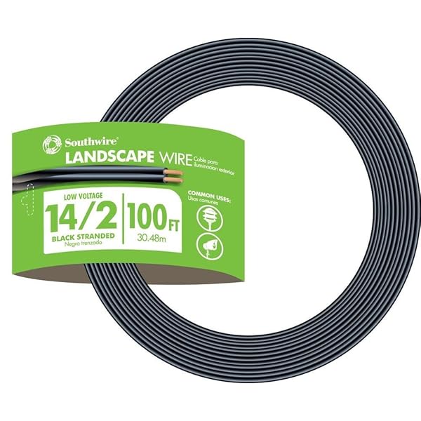 Woods Southwire 55213243 14/2 Low Voltage Outdoor Landscape Lighting Cable 100 Feet for Reliable Outdoor Lighting Solutions