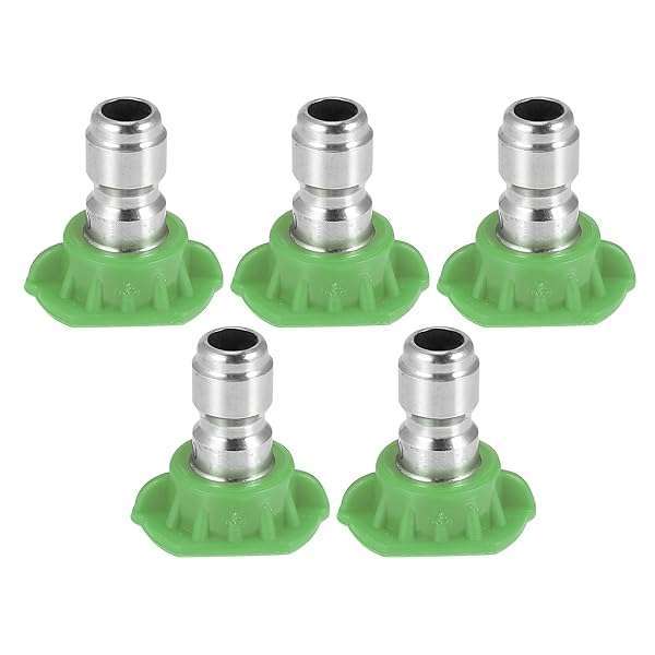 X AUTOHAUX 25 Degrees High Pressure Washer Spray Nozzle Tips Quick Connector Green 5 Pcs