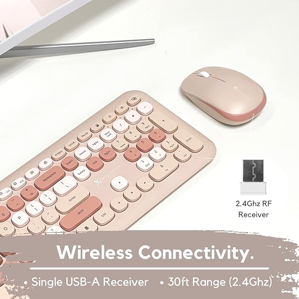 X9 Colorful Wireless Keyboard & Mouse Combo - 2.4GHz, 110 Keys, 18 Shortcuts for PC & Chrome - Cute & Functional! - Image 6