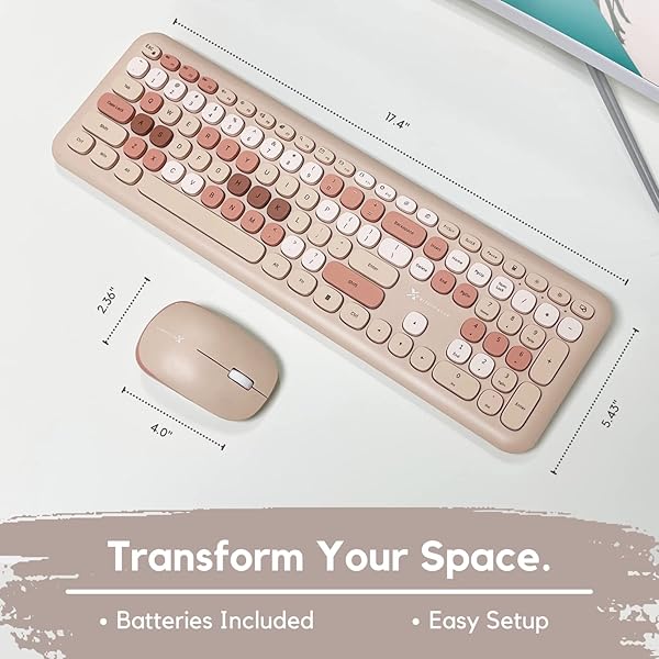 X9 Colorful Wireless Keyboard & Mouse Combo - 2.4GHz, 110 Keys, 18 Shortcuts for PC & Chrome - Cute & Functional! - Image 9