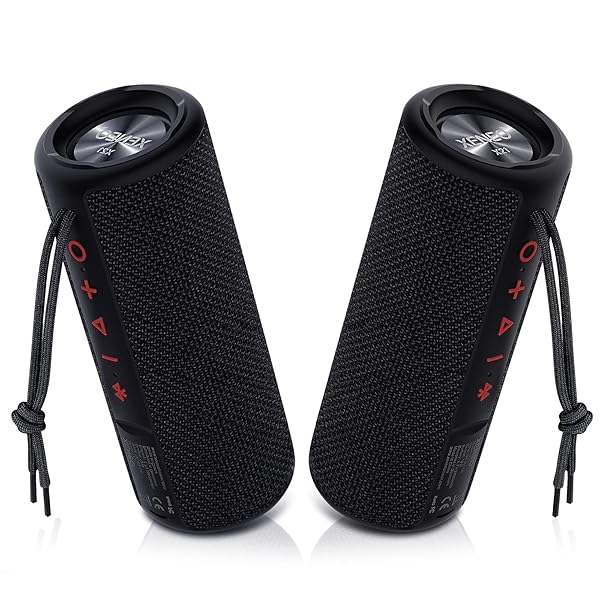 XENEO X21 Dual Waterproof Bluetooth Speakers - 30W Stereo Pair with FM Radio & Micro SD for Home, Office, Travel & Parties