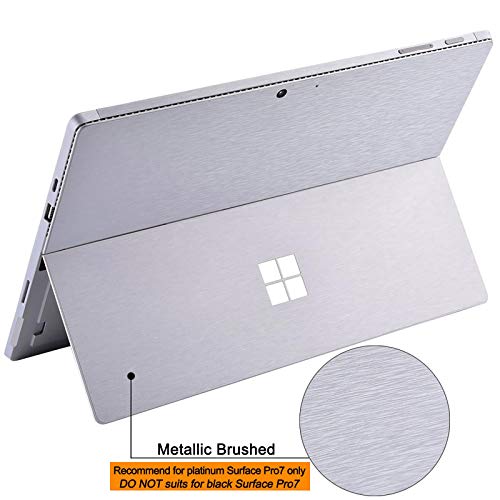XISICIAO Ultra Thin Skin Sticker for Surface Pro 7 Pro 7 Plus 12.3 Inch Metallic Brushed Silver Laptop Cover Protector - Image 3