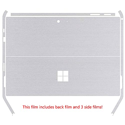 XISICIAO Ultra Thin Skin Sticker for Surface Pro 7 Pro 7 Plus 12.3 Inch Metallic Brushed Silver Laptop Cover Protector - Image 4