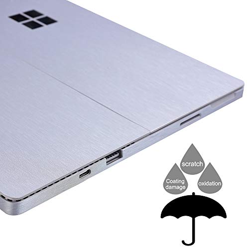 XISICIAO Ultra Thin Skin Sticker for Surface Pro 7 Pro 7 Plus 12.3 Inch Metallic Brushed Silver Laptop Cover Protector - Image 5