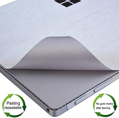 XISICIAO Ultra Thin Skin Sticker for Surface Pro 7 Pro 7 Plus 12.3 Inch Metallic Brushed Silver Laptop Cover Protector - Image 6