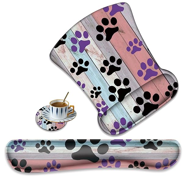 XMTMR-Glass XMTMR Ergonomic Keyboard Wrist Rest & Gel Mouse Pad Set - Non-Slip, Cute Dog Paw Design for Work & Gaming