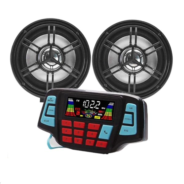 XYC 3 Inch Motorcycle Weatherproof Bluetooth Speaker MP3 Music Player Audio System for ATV UTV USB Micro SD FM Radio Black