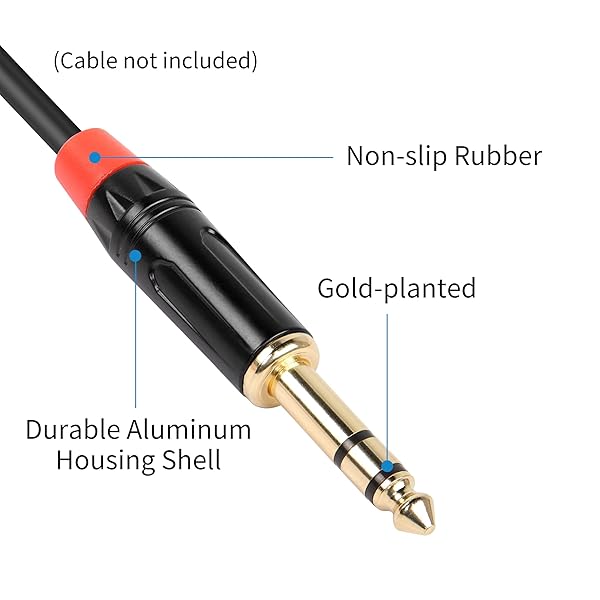 YACSEJAO TRS 1 4" Audio Plug 2Pack 6.35mm Male Stereo Audio Plug 1 4 inch Solder Type Stereo Plug for DJ Mixer Speaker Guitar Cables Phono Patch - Image 2
