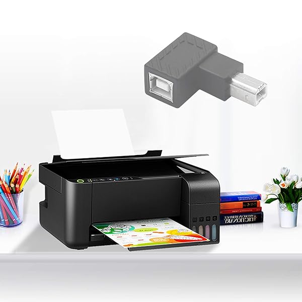 YACSEJAO USB 2.0 Type-B Male to Female Printer Adapter, 2 Pack, 90 Degree, 480 Mbps, Plug & Play, Compatible with PC, USB 2.0, Right Angle - Image 8