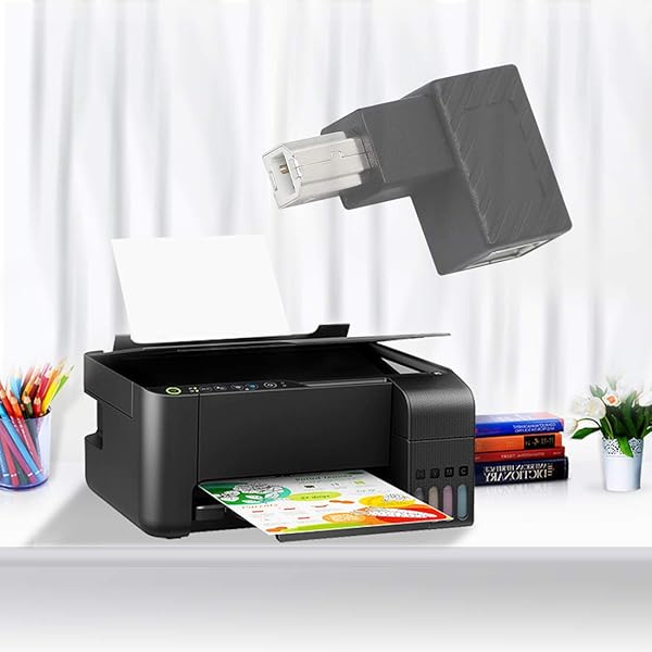YACSEJAO USB 2.0 Type-B Printer Adapter, 2Pack 90 Degrees USB 2.0 B Male to Type-B Female Printer Adapter? for Printer, Scanner, Mobile HDD and More?Left Angle+Right Angle? - Image 7