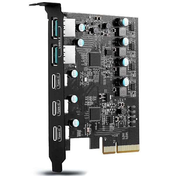 YEELIYA PCIe USB 3.2/3.1 Gen 2 Expansion Card: 3x USB-C & 2x USB-A for Windows & Mac - Image 3