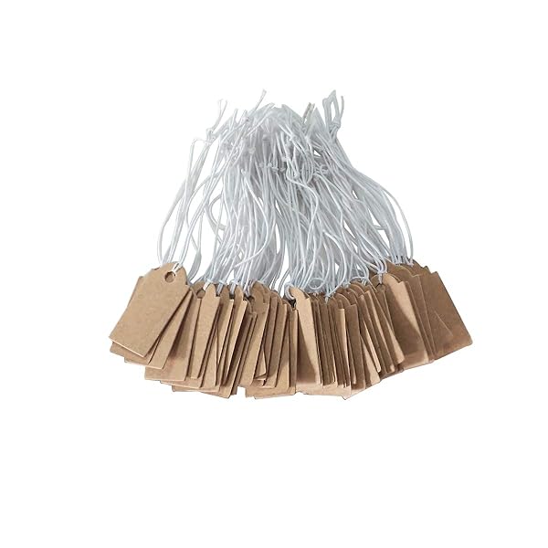 YEJI 100 Pcs Kraft Paper Gift Tags with String - Perfect for Jewelry & Price Tagging