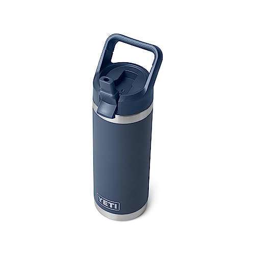YETI Rambler 18 oz Bottle - Vacuum Insulated Stainless Steel with Straw Cap in Navy | Durable & Stylish Hydration Solution