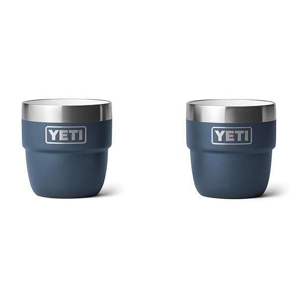 YETI Rambler 4 oz Stackable Stainless Steel Espresso Cups - Vacuum Insulated, 2 Pack in Navy