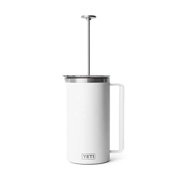 YETI Rambler 64 oz French Press Coffee Maker with GroundsControl Filter - Perfect Brew in White - Image 3