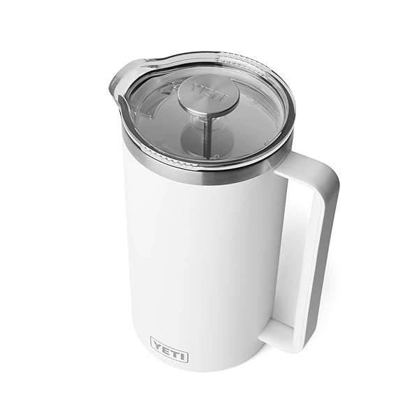 YETI Rambler 64 oz French Press Coffee Maker with GroundsControl Filter - Perfect Brew in White