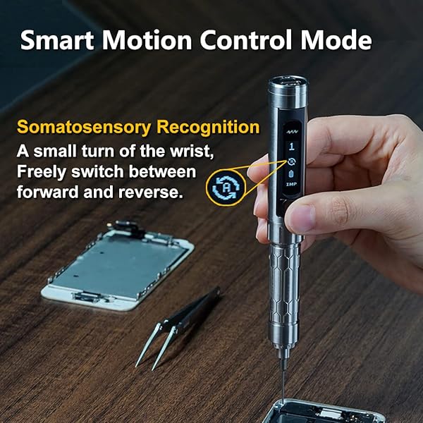 YKEY Original MINIWARE ES15S Mini Electric Screwdriver Rechargeable Portable Cordless Smart Motion Control with 24 Bits OLED Screen - Image 4