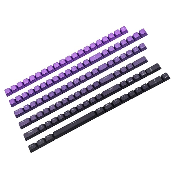 YMDK Double Shot 108 Dyed PBT Shine Through OEM Profile Purple Gradient Keycap for MX Switches Mechanical Keyboard Only Keycap