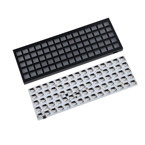 YMDK Idobao ID75: Hot-Swappable 75% Ortholinear Mechanical Keyboard Kit in Black - VIA Compatible Aluminum Case