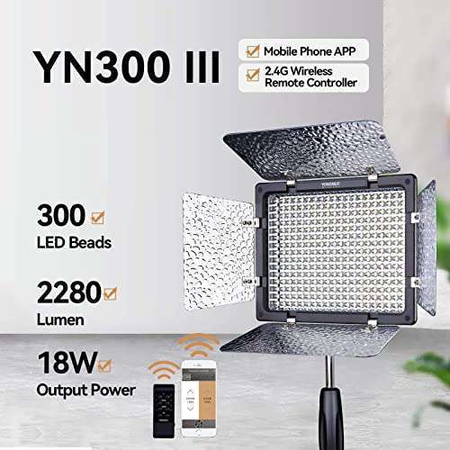 YONGNUO YN300 III LED Video Light: 5600K Adjustable Brightness for Canon, Nikon, Olympus & More - Image 3