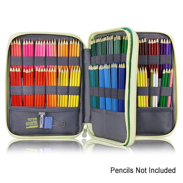 YOUSHARES 192 Slots Colored Pencil Case - Large Capacity Organizer for Artists & Students (Green) - Perfect for Gel Pens & Markers - Image 3