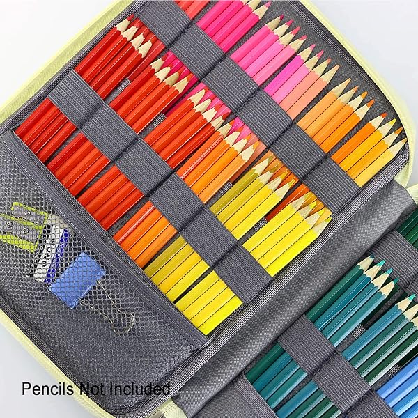 YOUSHARES 192 Slots Colored Pencil Case - Large Capacity Organizer for Artists & Students | Big-Faced Cat Design - Image 5
