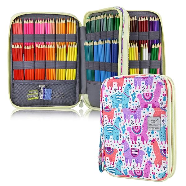YOUSHARES 192 Slots Colored Pencil Case - Large Capacity Organizer for Artists & Students | Big-Faced Cat Design - Image 7