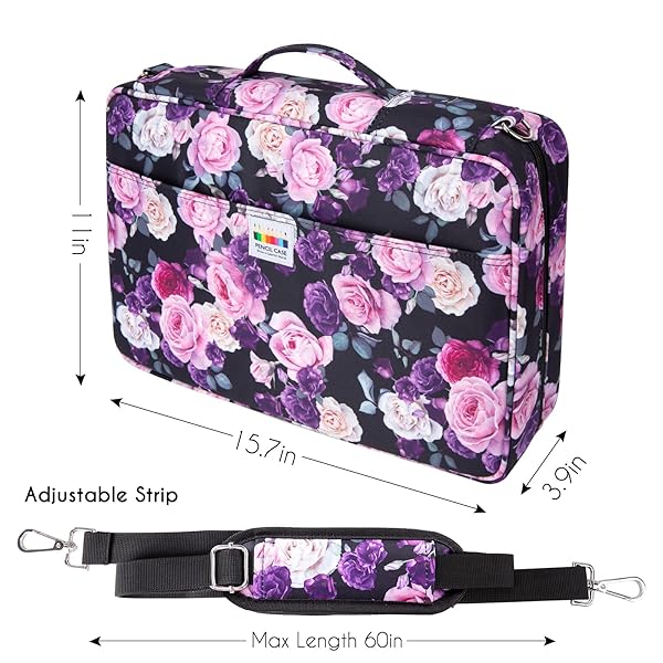 YOUSHARES 480 Slots Colored Pencil Case - Big Capacity Pen Case Organizer with Multilayer Holder large Colored Pencil Case (Purple Pink Rose) - Image 2