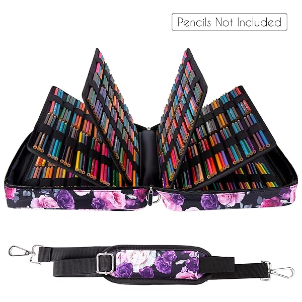 YOUSHARES 480 Slots Colored Pencil Case - Big Capacity Pen Case Organizer with Multilayer Holder large Colored Pencil Case (Purple Pink Rose) - Image 3