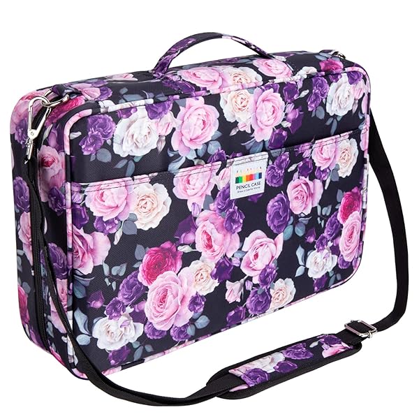 YOUSHARES YOUSHARES 480 Slots Colored Pencil Case - Big Capacity Pen Case Organizer with Multilayer Holder large Colored Pencil Case (Purple Pink Rose)