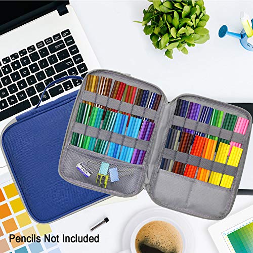 YOUSHARES 96 Slots Colored Pencil Case - Large Capacity Organizer for Artists & Students (Blue) - Perfect for Prismacolor & Gel Pens - Image 7