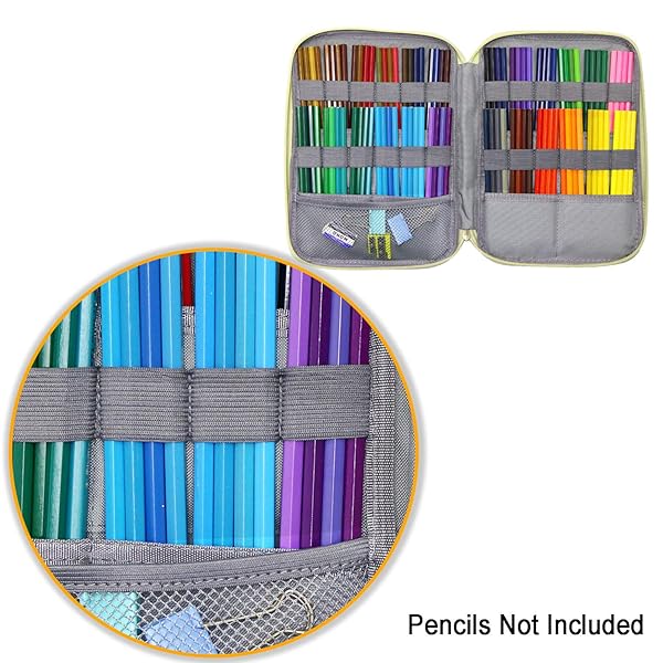YOUSHARES 96 Slots Colored Pencil Case - Large Capacity Organizer for Prismacolor & Gel Pens | Colorful Leaves Design - Image 4