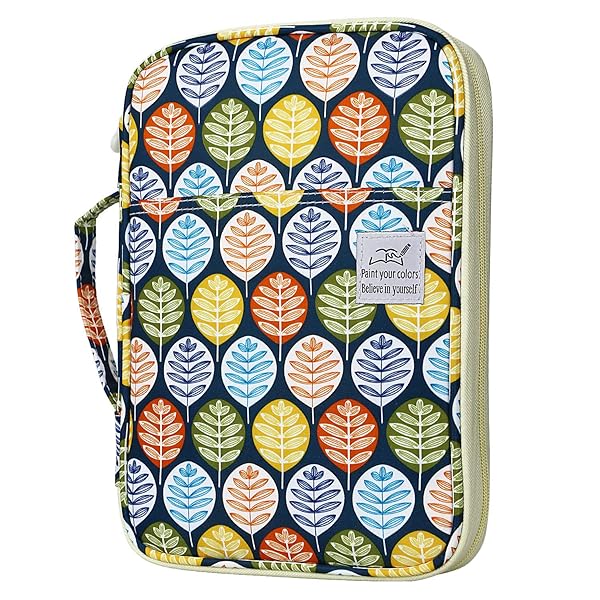 YOUSHARES 96 Slots Colored Pencil Case - Large Capacity Organizer for Prismacolor & Gel Pens | Colorful Leaves Design - Image 2